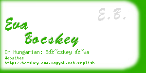 eva bocskey business card